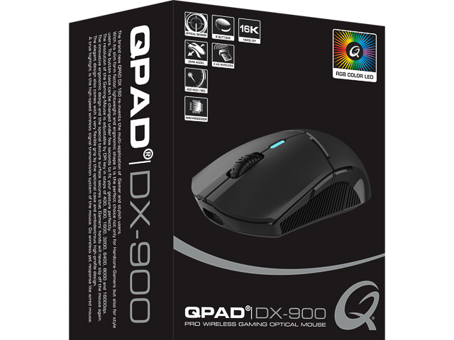 QPAD DX900 PRO GAMING OPTISCHE MAUS 9J.Q4C88.001 8Tasten/kabellos/beidhaend.