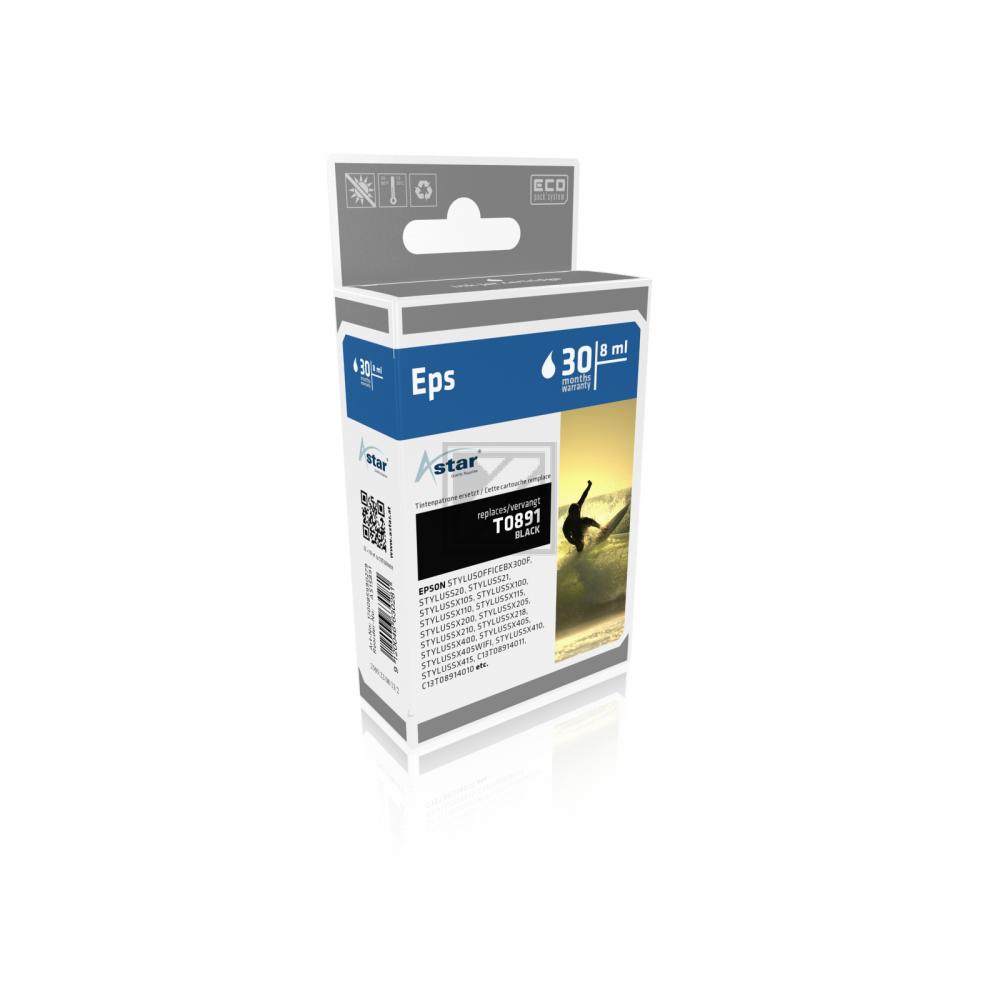 AS15891 ASTAR EPSON T0891 SX Tinte black rebuilt 175Seiten Chip 5,8ml