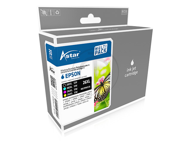AS44636 ASTAR EPS. XP600 TINTE (4) CMYK T2636/26XL 1x12,2/3x9,7ml