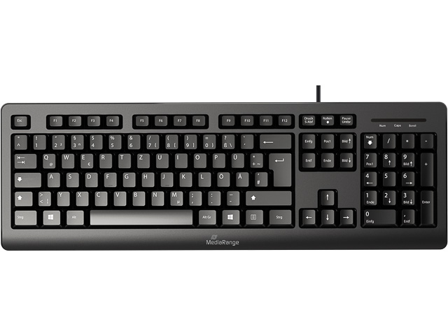 MEDIARANGE TASTATUR QWERTZ DE MROS109 mit Kabel schwarz