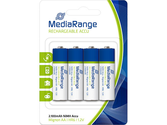 MEDIARANGE ACCU MICRO BATTERIEN 4er PACK MRBAT121 HR06 aufladbar AA 1,2V