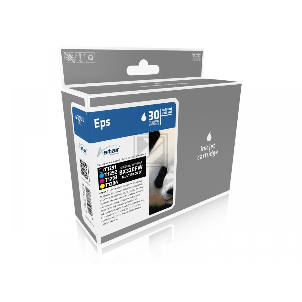 AS46129 ASTAR EPSON T1295 BX Tinte (4) cmyk rebuilt 402/580/370/560Seiten Chip