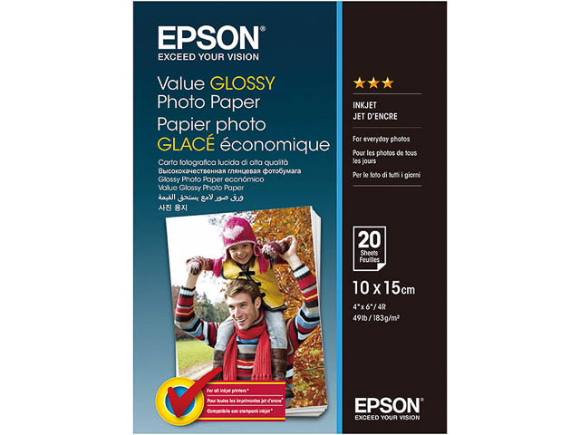 C13S400037 EPSON FOTOPAPIER 10x15cm 20Blatt 183gr glaenzend