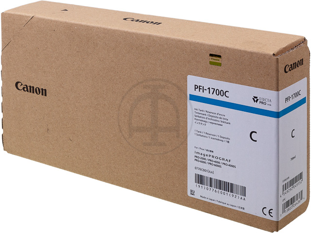 PFI1700C CANON PRO2000 TINTE CYAN 0776C001 700ml