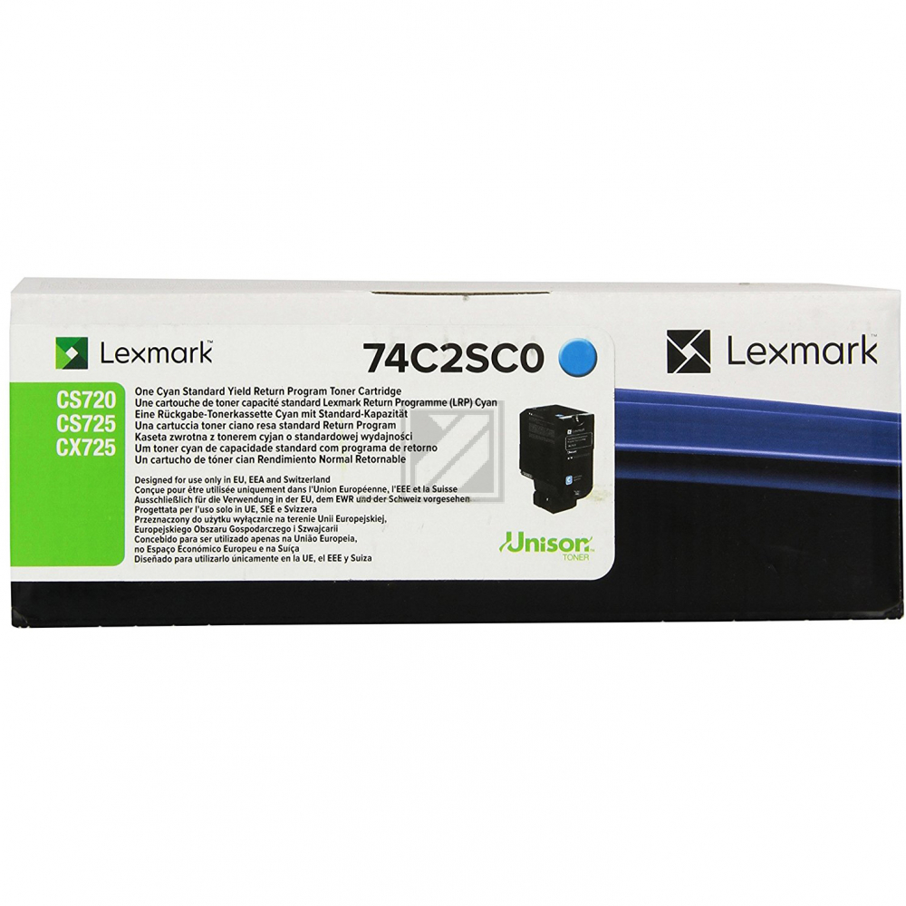 74C2SC0 LEXMARK CS72x Toner cyan HC return 7000Seiten