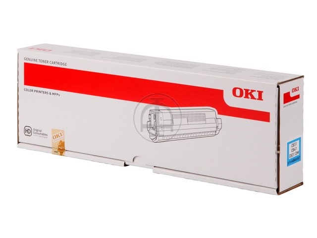 44844507 OKI C831 TONER CYAN 10.000Seiten