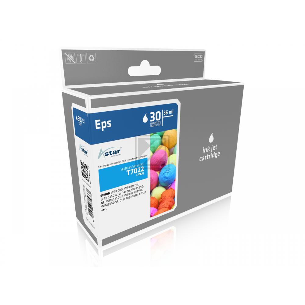 AS15472 ASTAR EPSON T7022 WP Tinte cyan rebuilt 2000Seiten Chip 21ml