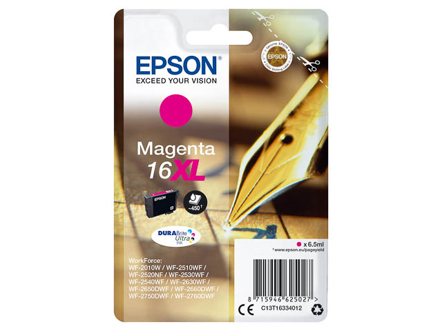 C13T16334012 EPSON WF2010 TINTE MAG HC 6,5ml 450Seiten hohe Kapazitaet