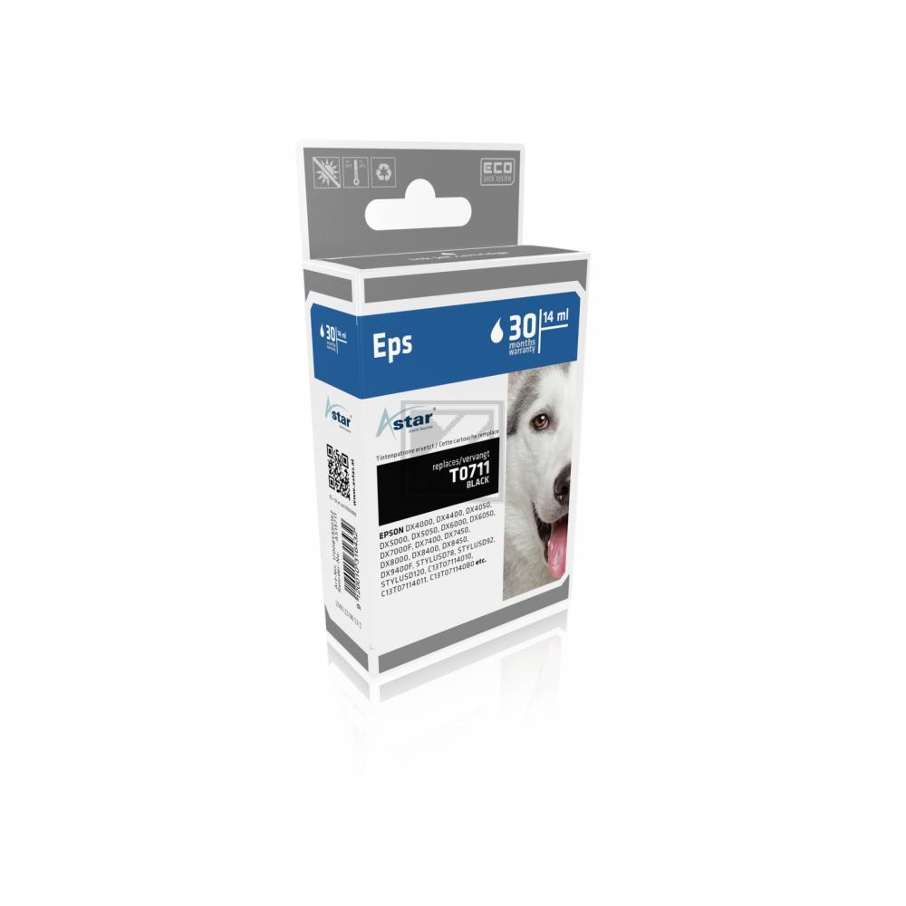 AS15711 ASTAR EPSON T0711 DX Tinte black rebuilt 245Seiten Chip 7,4ml