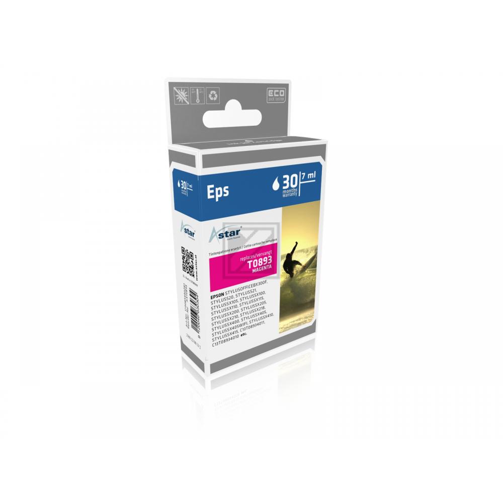 AS15893 ASTAR EPSON T0893 SX Tinte magenta rebuilt 155Seiten Chip 3,5ml