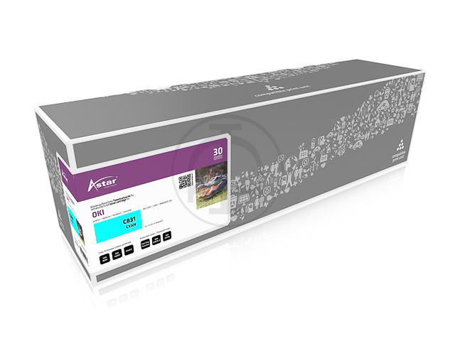 AS14831 ASTAR OKI C831 TONER CYA 44844507 10.000Seiten