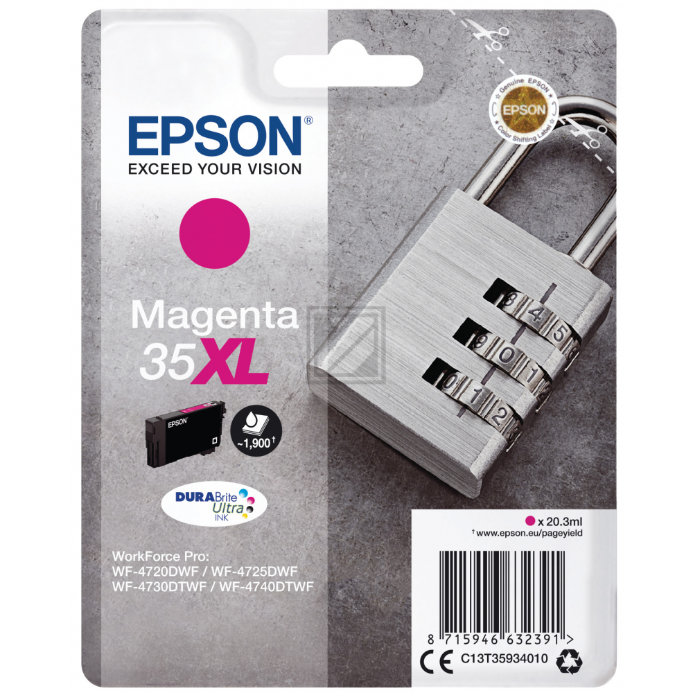 C13T35934010 EPSON WF Tinte magenta HC 1900Seiten 20,3ml