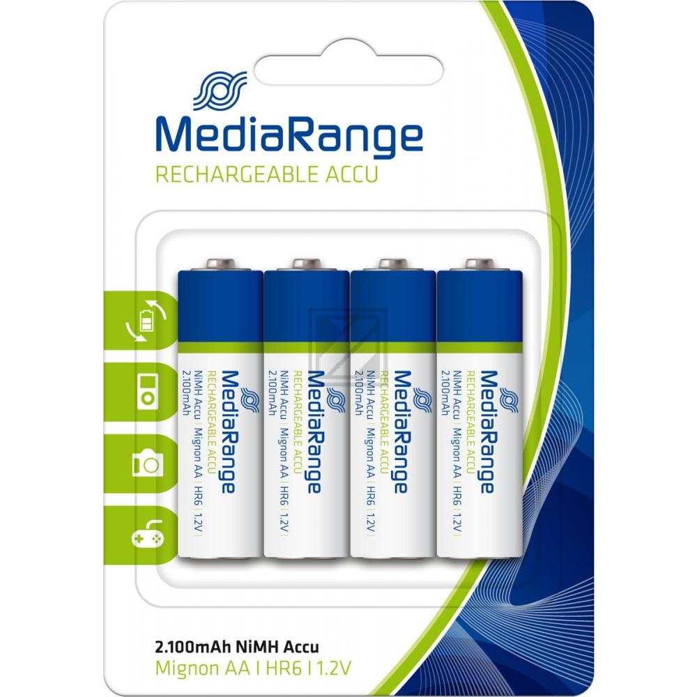 MRBAT121 MEDIARANGE Batterien 4er Pack AA Mignon HR06 NiMh Akku 1,2 V