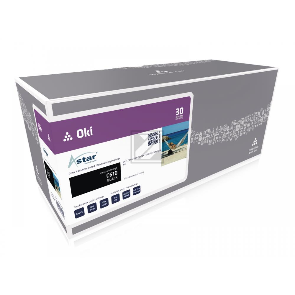 AS11610 ASTAR OKI 44315308 C6xx Toner black rebuilt 8000Seiten Chip