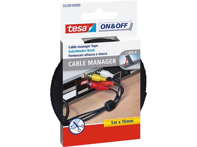 TESA ON OFF KLETT-KABELBINDER UNIVERSAL 55239-00000-01 5mx10mm