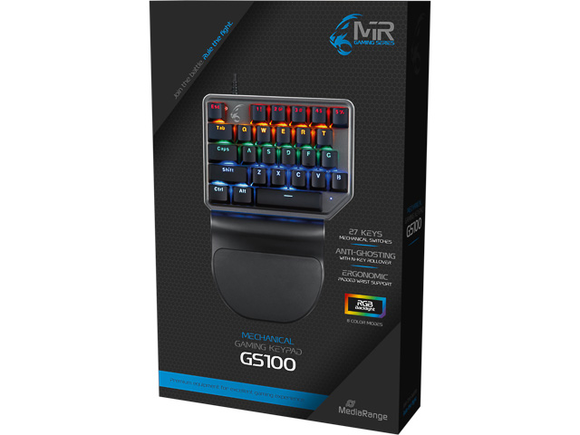 MEDIARANGE GAMING KEYPAD MIT KABEL MRGS100 27Tasten 8Farbmodi schw/silber