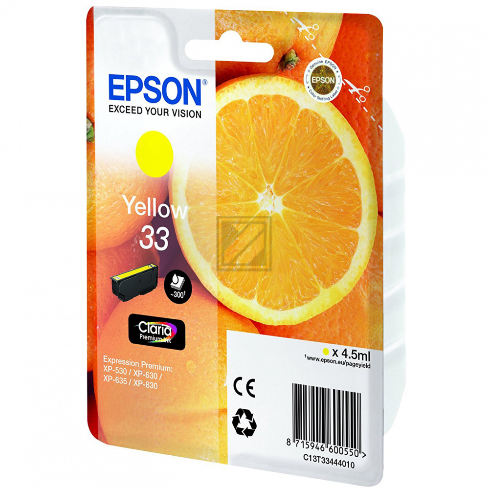 C13T33444012 EPSON XP Tinte yellow ST 200Seiten 4,5ml