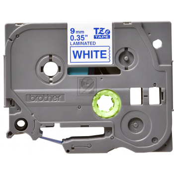 TZE223 BROTHER PTOUCH 9mm WEISS-BLAU Schriftband 8m laminiert