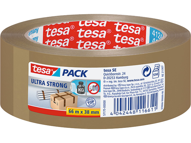 TESAPACK ULTRA STRONG PVC PACKBAND 57175-00000-02 66mx38mm braun