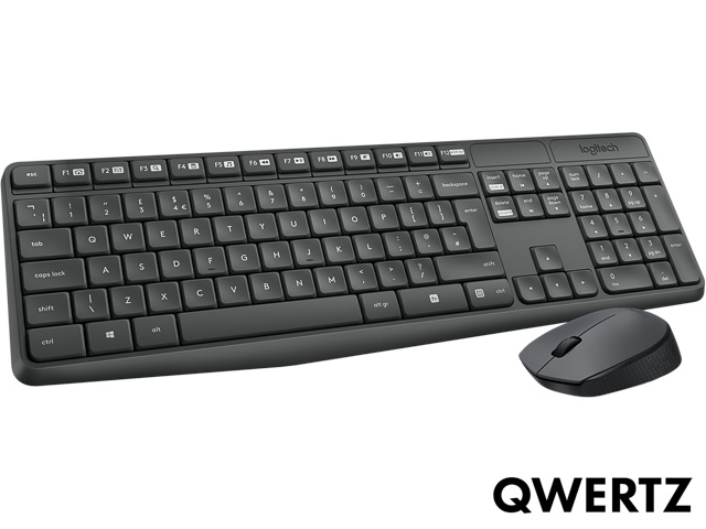 LOGITECH MK235 TASTATUR+MAUS QWERTZ DE 920-007905 kabellos schwarz