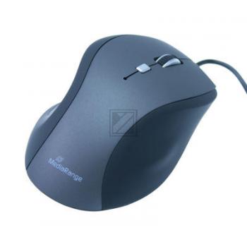 MROS202 MEDIARANGE Maus 5Tasten Kabel optisch schwarz-grau