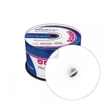 MEDIARANGE CDR80 700MB 52x IW (50) CB MR208 Cake Box inkjet printable