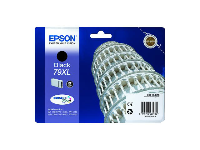 C13T79014010 EPSON WF5110WF TINTE BLKC 41,8ml Nr.79XL 2600Seiten hohe Kap.