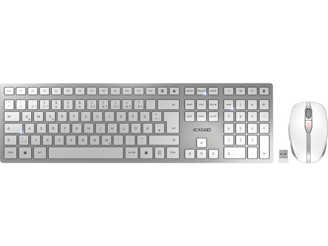 CHERRY DW9100 SLIM TASTATUR+MAUS DE JD-9100DE-1 silber kabellos USB QWERTZ