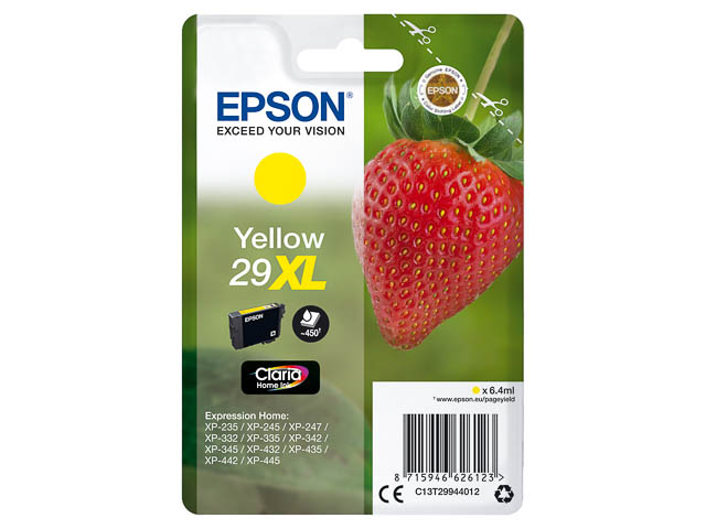 C13T29944012 EPSON XP235 TINTE YEL HC 6,4ml 450Seiten yellow hohe Kapazitaet