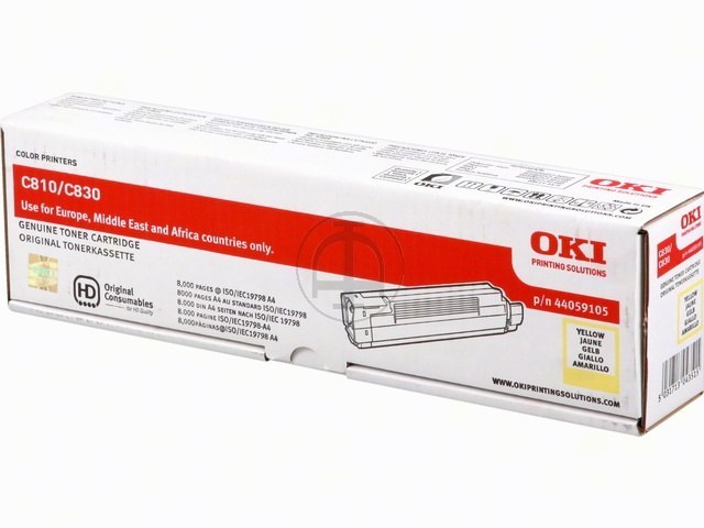44059105 OKI C800 TONER YELLOW 8000Seiten