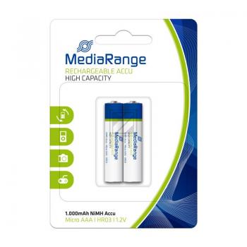 MRBAT122 MEDIARANGE Batterien 2er Pack AAA Micro HR03 NiMh Akku 1,2 V 1.000 mA