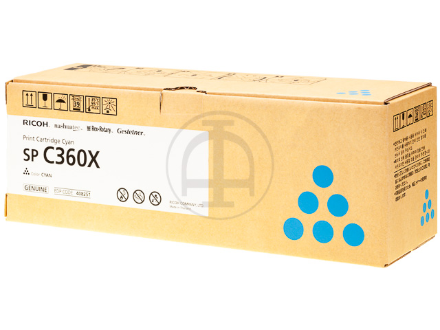 408251 RICOH SPC361SFNW TONER CYAN EHC Type SPC360X 9000Seiten extra hohe Kapaz