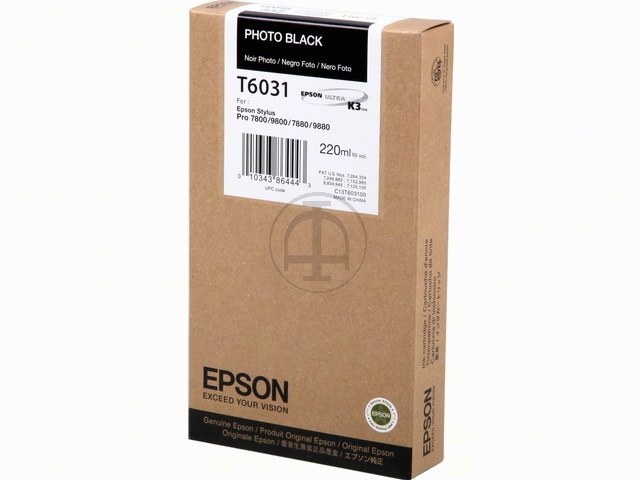 C13T603100 EPSON ST PRO7800 TINTE PBK HC 220ml photo black hohe Kapazitaet