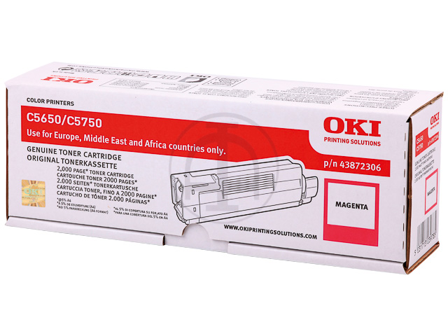 43872306 OKI C5650 TONER MAGENTA 2000Seiten