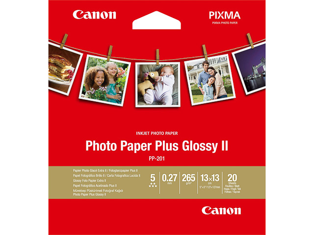 PP201 CANON FOTOPAPIER PLUS II 13x13cm 2311B060 20Blatt 265gr glaenzend