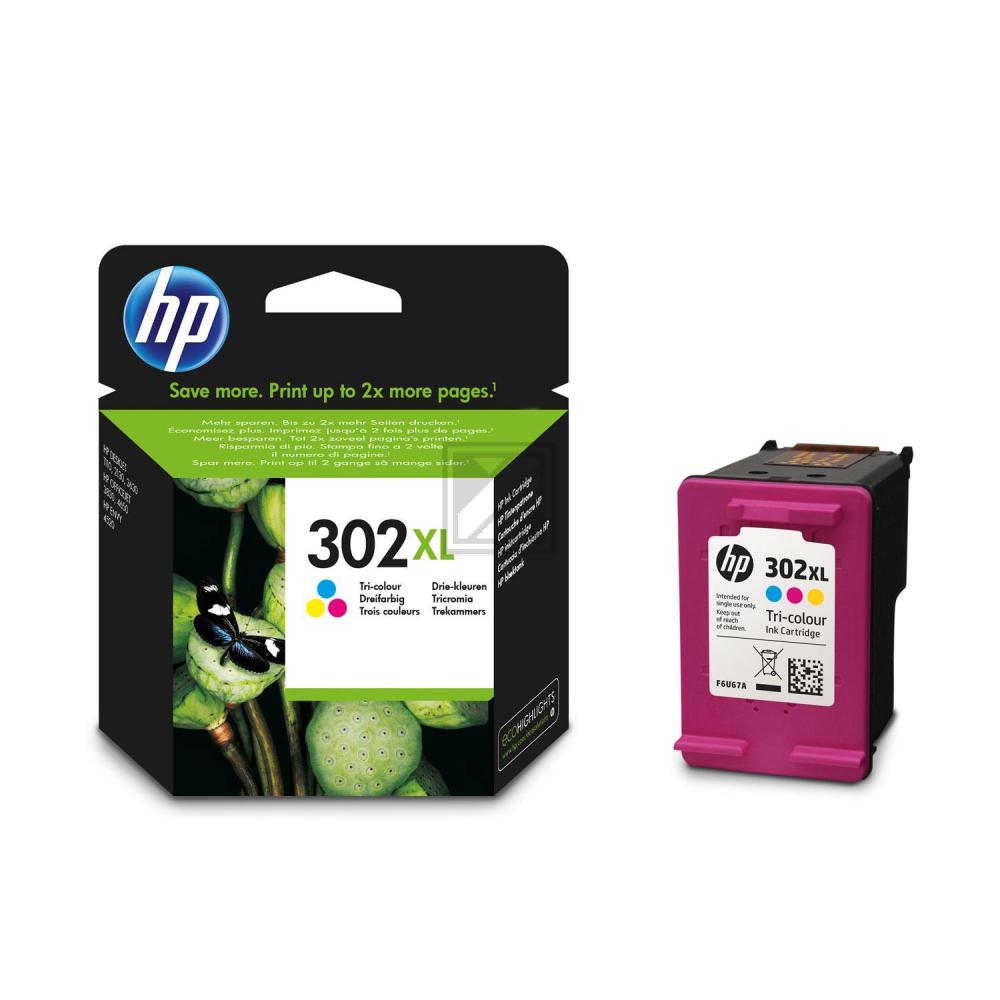 F6U67AE#UUS HP 302XL OJ Tinte color HC 330Seiten