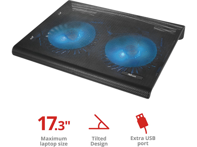TRUST AZUL LAPTOP-KUEHLSTAENDER 20104 mit zwei Lueftern schwarz