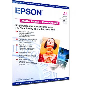 C13S041261 EPSON Papier A3 (297x420mm) 50Blatt weiss 167gr matt schwer