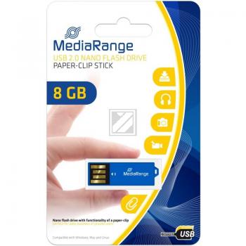 MEDIARANGE NANO USB STICK 8GB MR975 14MB/s USB 2.0 blau