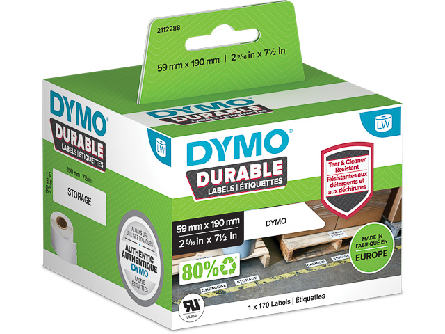 2112288 DYMO 59x190mm WEISS KUNSTSTOFF 1Rl/170Stk LW Adress-Etiketten permanent