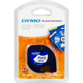 S0721660 DYMO 12mm SCHWARZ-WEISS 91221 Plastik Schriftband 4m