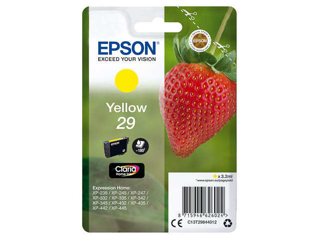 C13T29844012 EPSON XP235 TINTE YELLOW ST 3,2ml 180Seiten Standard Kapazitaet