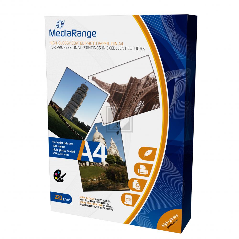MRINK103 MEDIARANGE Fotopapier A4 (210x297mm) 100Blatt weiss 220gr