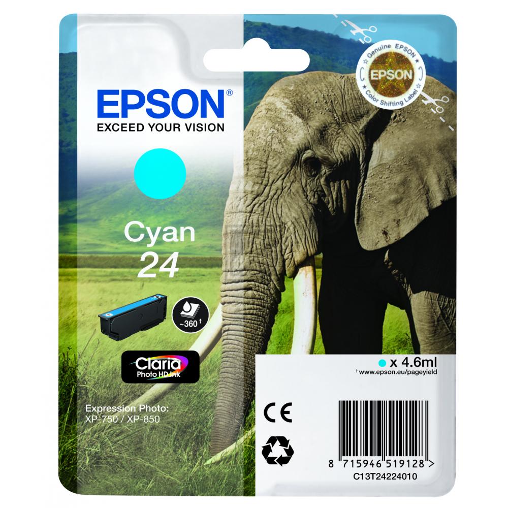 C13T24224012 EPSON XP Tinte cyan ST 360 Seiten 4,6ml