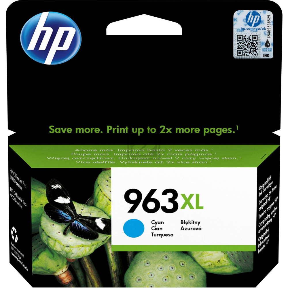 3JA27AE#BGX HP 963XL OJ PRO Tinte cyan HC 1600Seiten