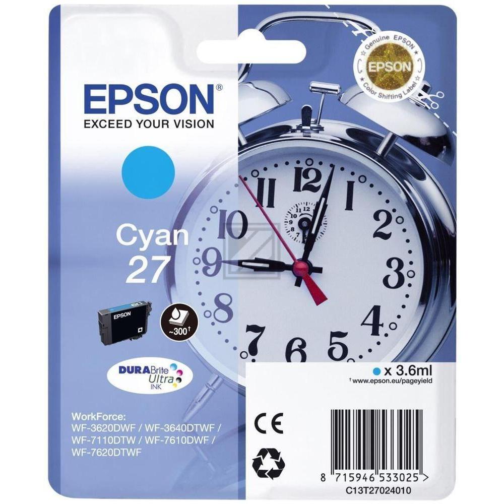 C13T27024012 EPSON WF Tinte cyan ST 300 Seiten 3,6ml