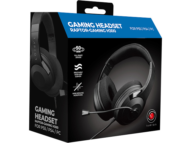RAPTOR GAMING H300 HEADSET BLACK RG-H300-B mit Kabel