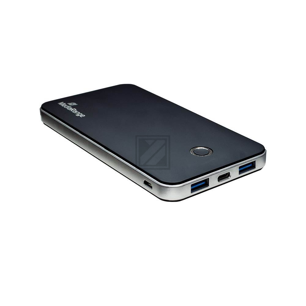 MR753 MEDIARANGE Powerbank Akku 10.000 mA tragbar schwarz