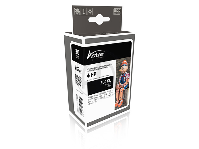 AS70030 ASTAR HP DJ3720 TINTE BLK N9K08AE 304XL 300Seiten 5,5ml