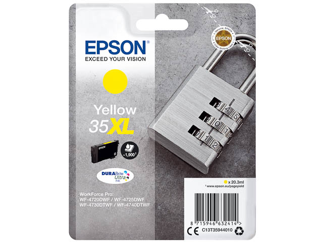 C13T35944010 EPSON WF4720DWF TINTE YE HC 20,3ml 1900Seiten yellow hohe Kap.